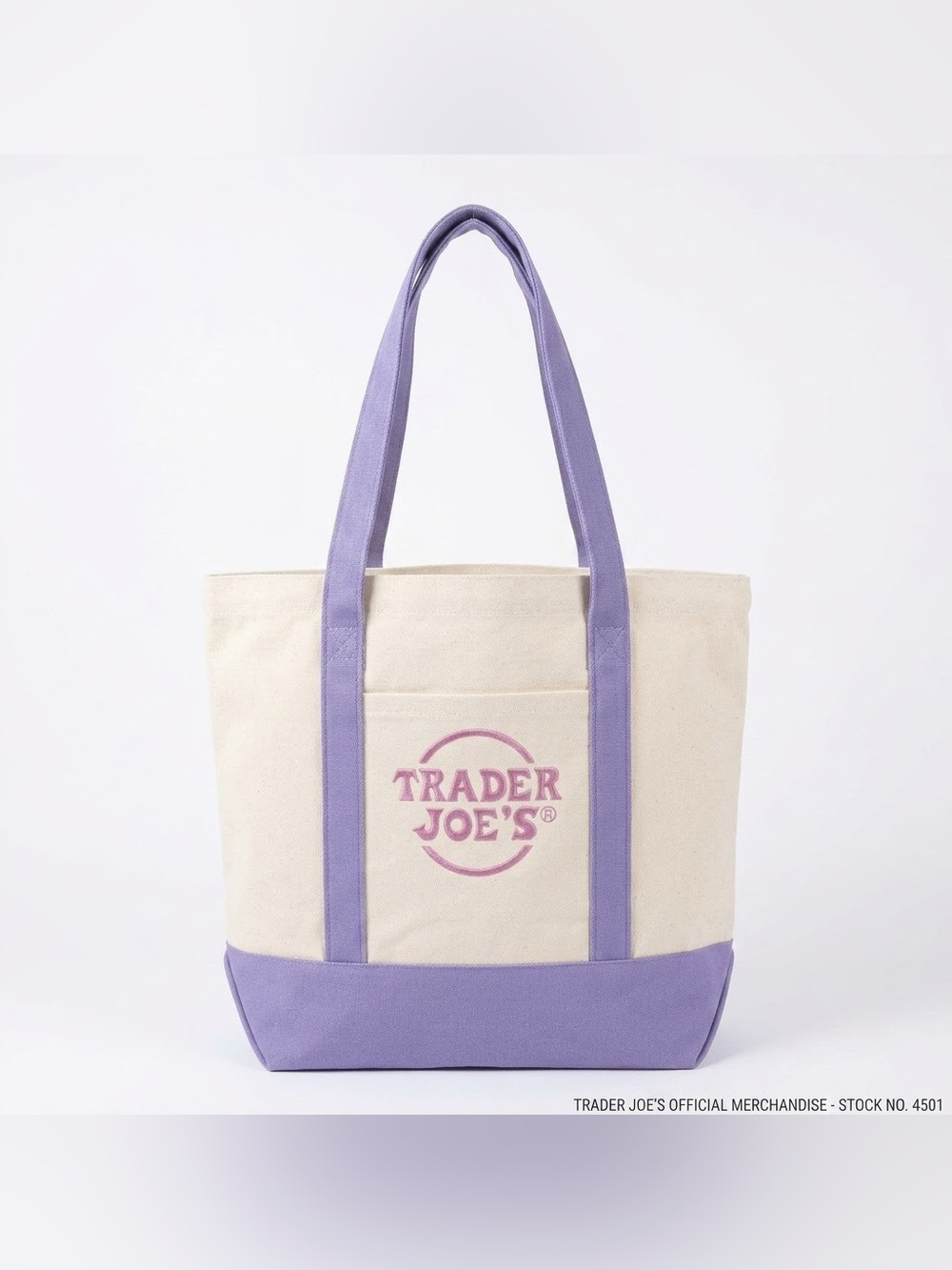 NWT Trader Joe’s Mini Canvas Tote Bag - Pastel Purple
